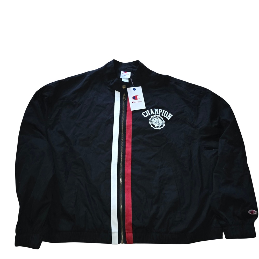 Champion Womens Campus Layering Piece Black Zip Jacket 2X CPW253JK01008 New